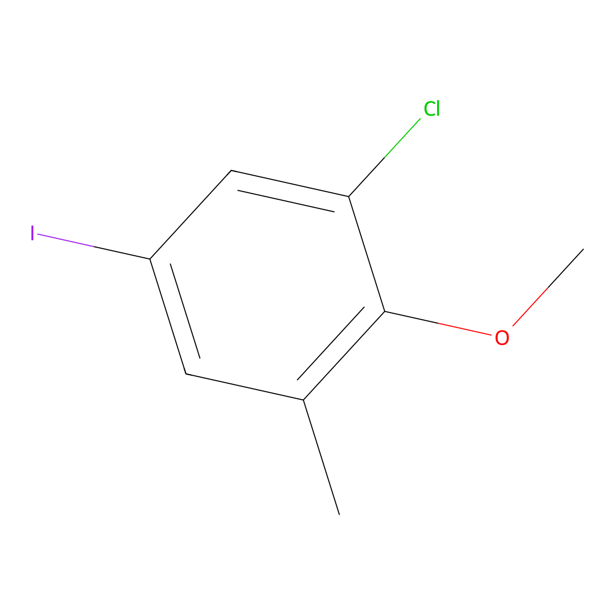 1-Chloro-5-iodo-2-methoxy-3-methylbenzene molecular structure, CAS 2383904-53-6