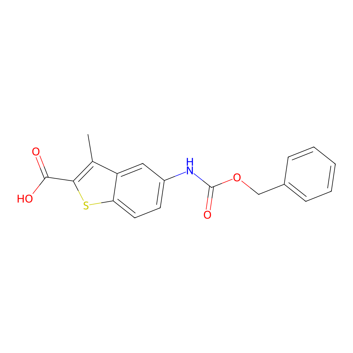 5-{[(Benzyloxy)carbonyl]amino}-3-methyl-1-benzothiophene-2-carboxylic acid molecular structure, CAS 2383905-39-1