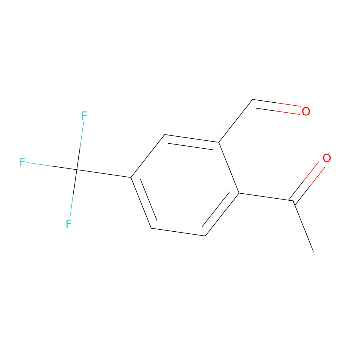 2-Acetyl-5-(trifluoromethyl)benzaldehyde molecular structure, CAS 2383914-83-6