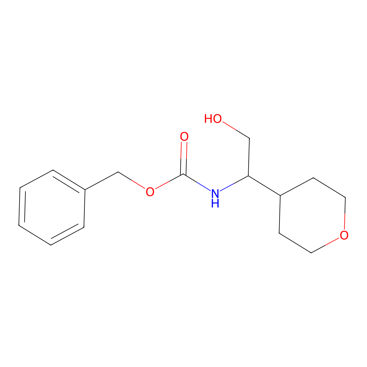 benzyl N-[2-hydroxy-1-(oxan-4-yl)ethyl]carbamate molecular structure, CAS 2383917-28-8