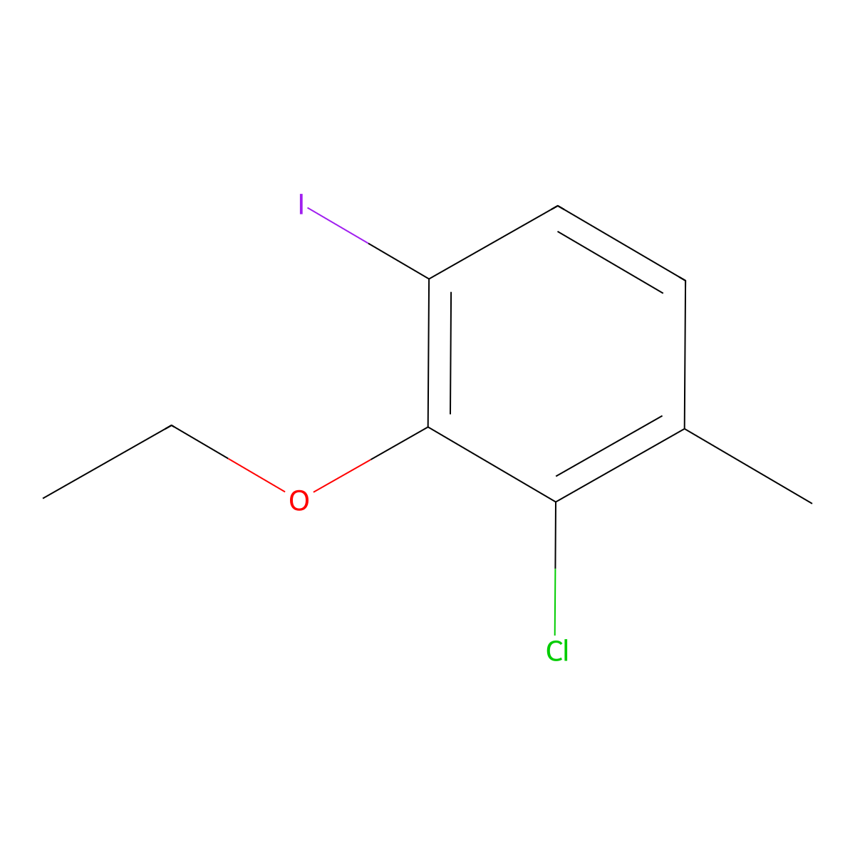2-Chloro-3-ethoxy-4-iodo-1-methylbenzene molecular structure, CAS 2383926-04-1