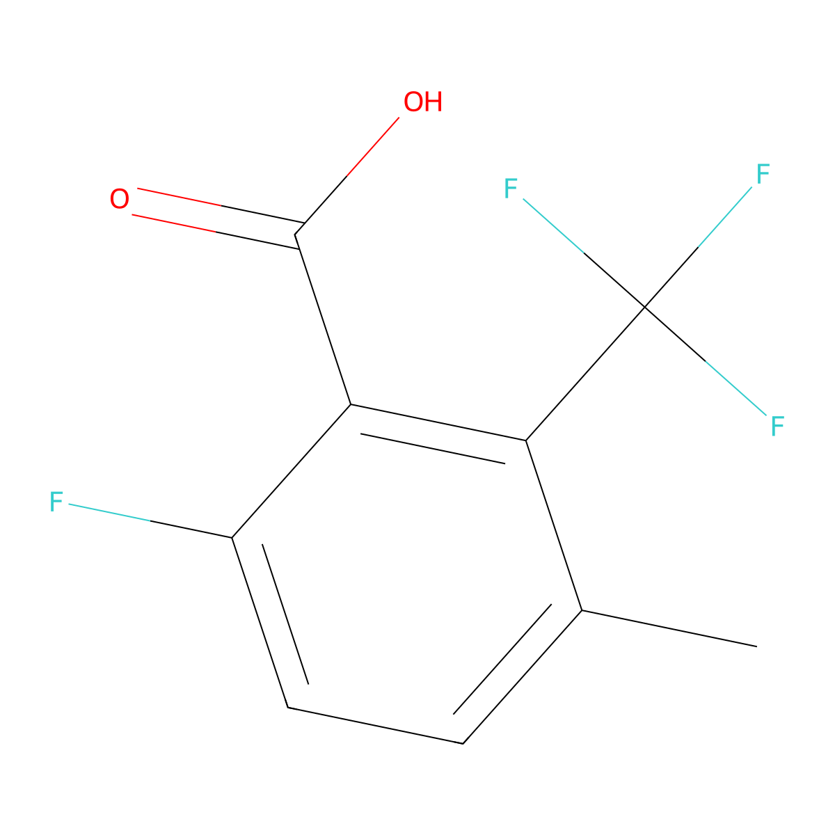 6-Fluoro-3-methyl-2-(trifluoromethyl)benzoic acid molecular structure, CAS 2383927-14-6