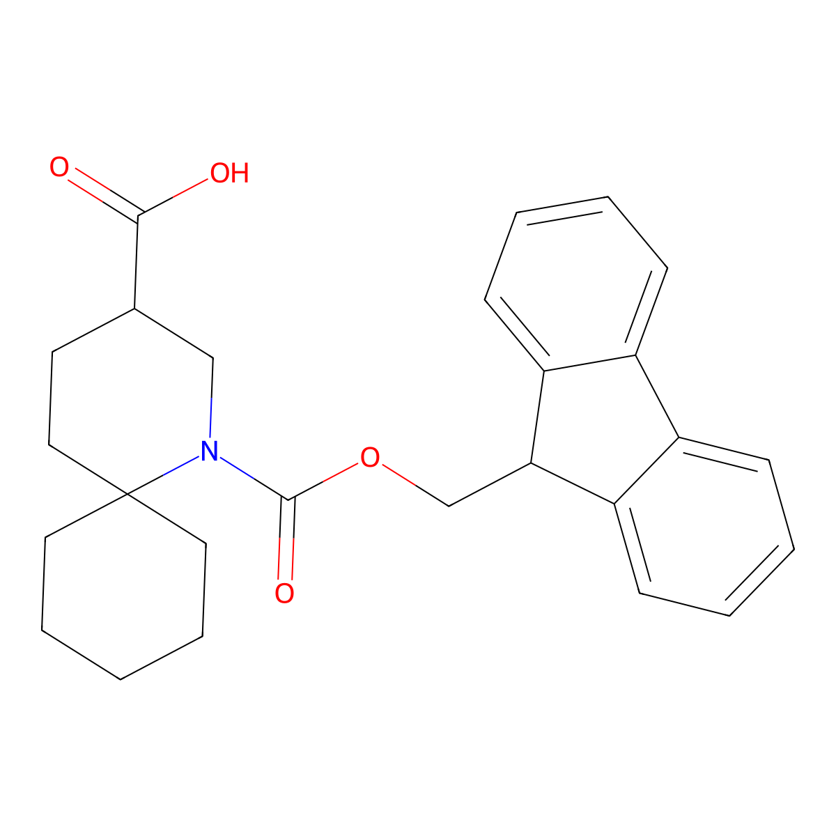1-{[(9H-fluoren-9-yl)methoxy]carbonyl}-1-azaspiro[5.5]undecane-3-carboxylic acid molecular structure, CAS 2383939-50-0