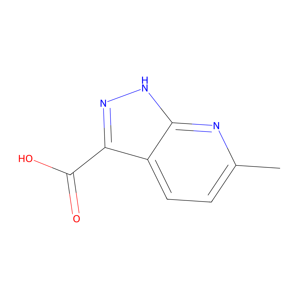 6-methyl-1H-pyrazolo[3,4-b]pyridine-3-carboxylic acid molecular structure, CAS 2383944-81-6