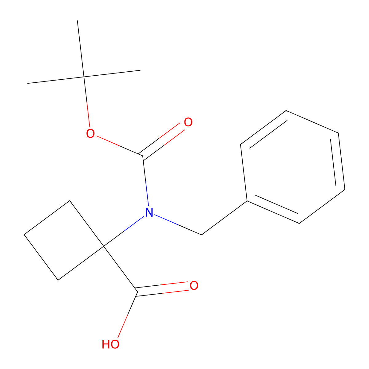 1-{Benzyl[(tert-butoxy)carbonyl]amino}cyclobutane-1-carboxylic acid molecular structure, CAS 2383946-32-3