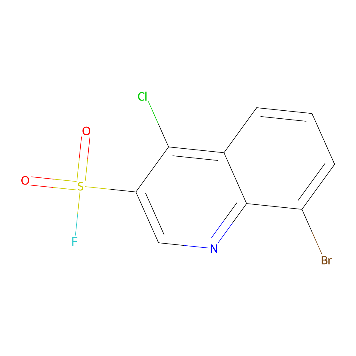 8-Bromo-4-chloroquinoline-3-sulfonyl fluoride molecular structure, CAS 2383949-51-5
