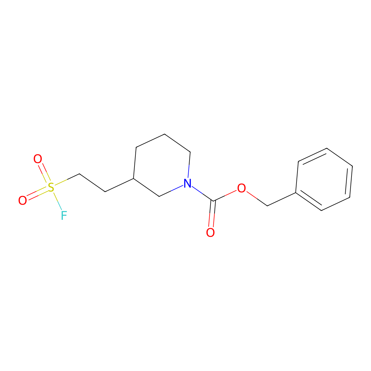 Benzyl 3-[2-(fluorosulfonyl)ethyl]piperidine-1-carboxylate molecular structure, CAS 2383952-57-4