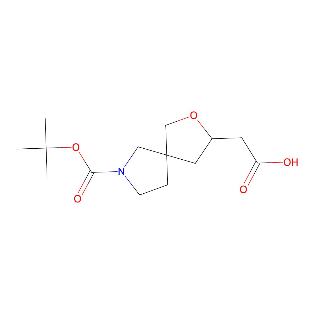 2-{7-[(Tert-butoxy)carbonyl]-2-oxa-7-azaspiro[4.4]nonan-3-yl}acetic acid molecular structure, CAS 2383953-09-9