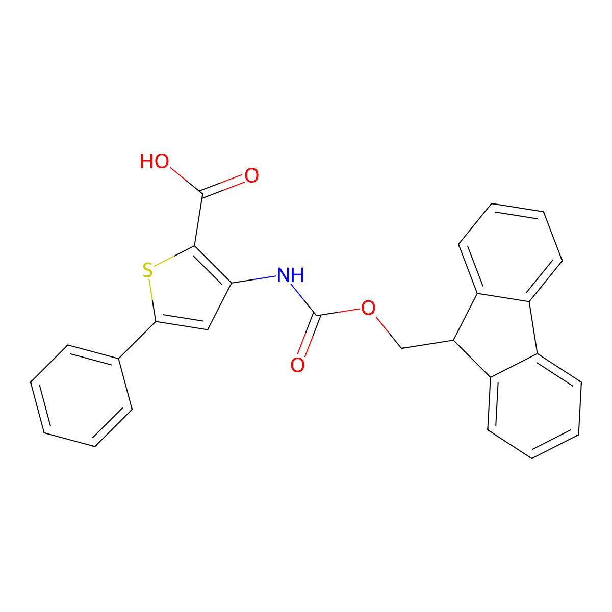 3-({[(9H-fluoren-9-yl)methoxy]carbonyl}amino)-5-phenylthiophene-2-carboxylic acid molecular structure, CAS 2383957-15-9
