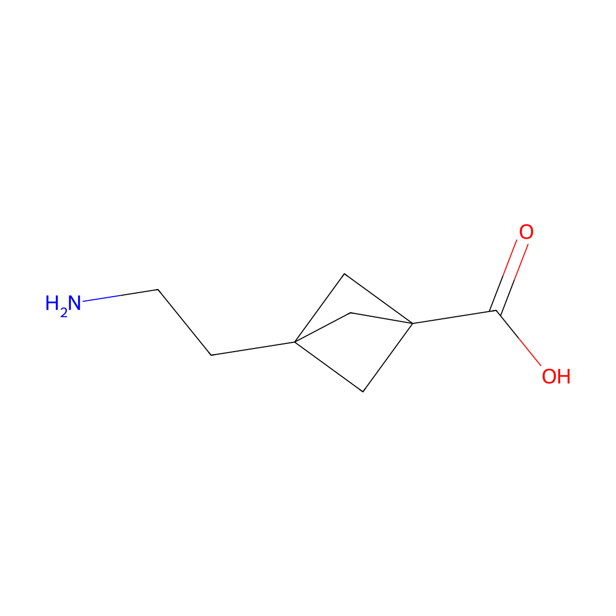3-(2-Aminoethyl)bicyclo[1.1.1]pentane-1-carboxylic acid molecular structure, CAS 2383958-36-7