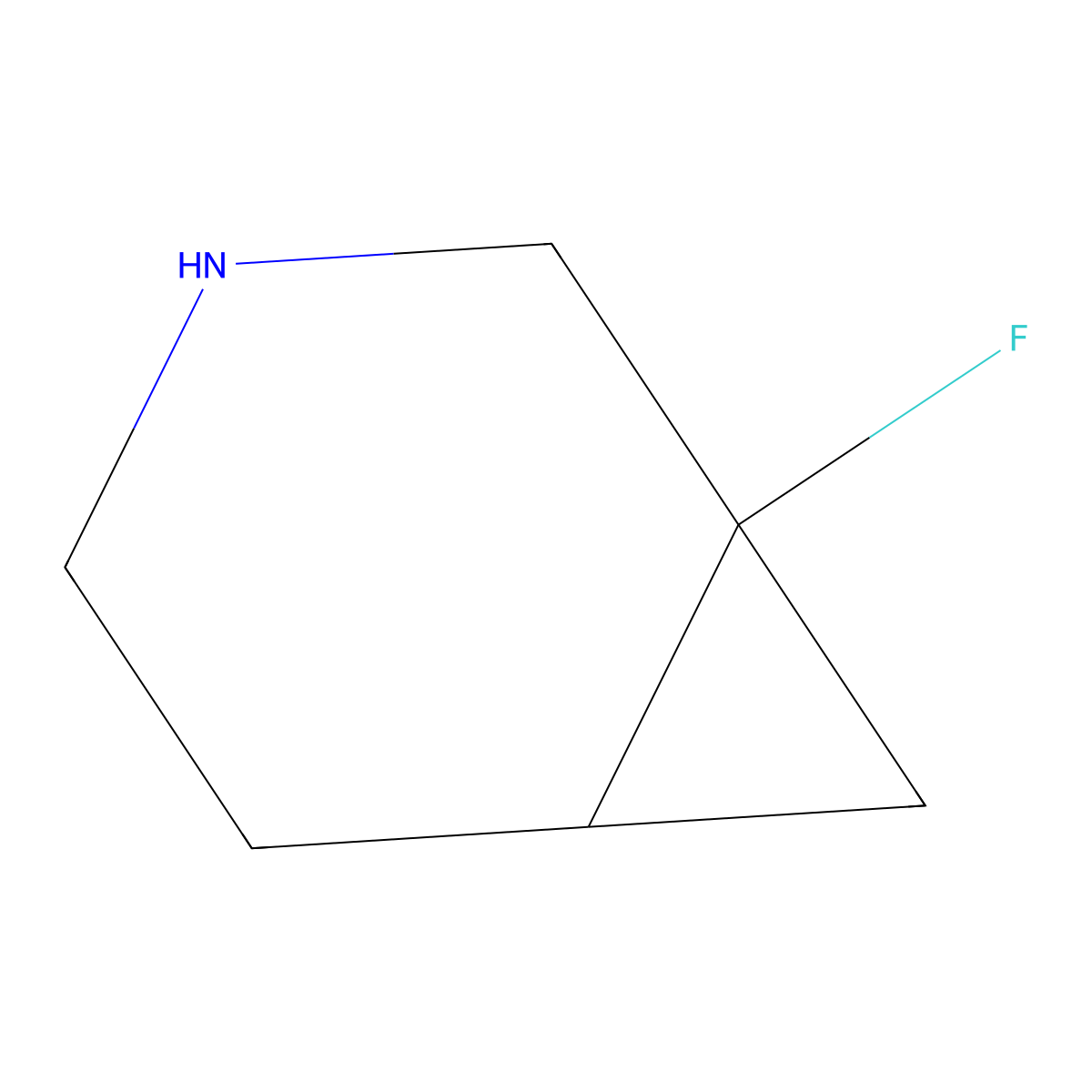 1-Fluoro-3-azabicyclo[4.1.0]heptane molecular structure, CAS 2383962-78-3
