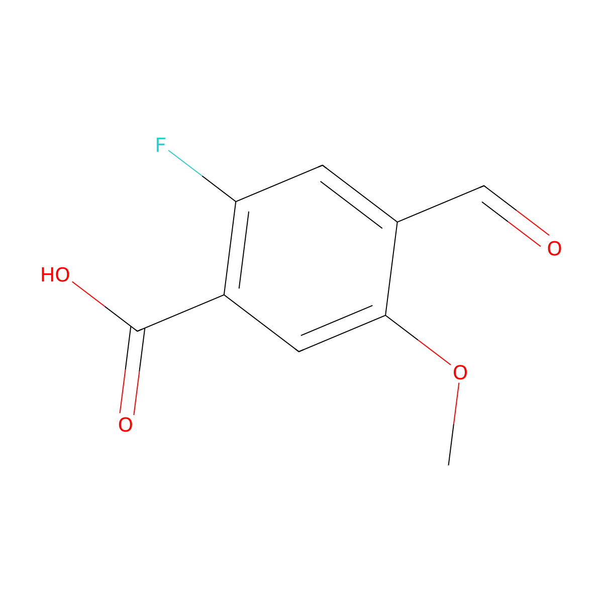 2-Fluoro-4-formyl-5-methoxybenzoic acid molecular structure, CAS 2383964-67-6