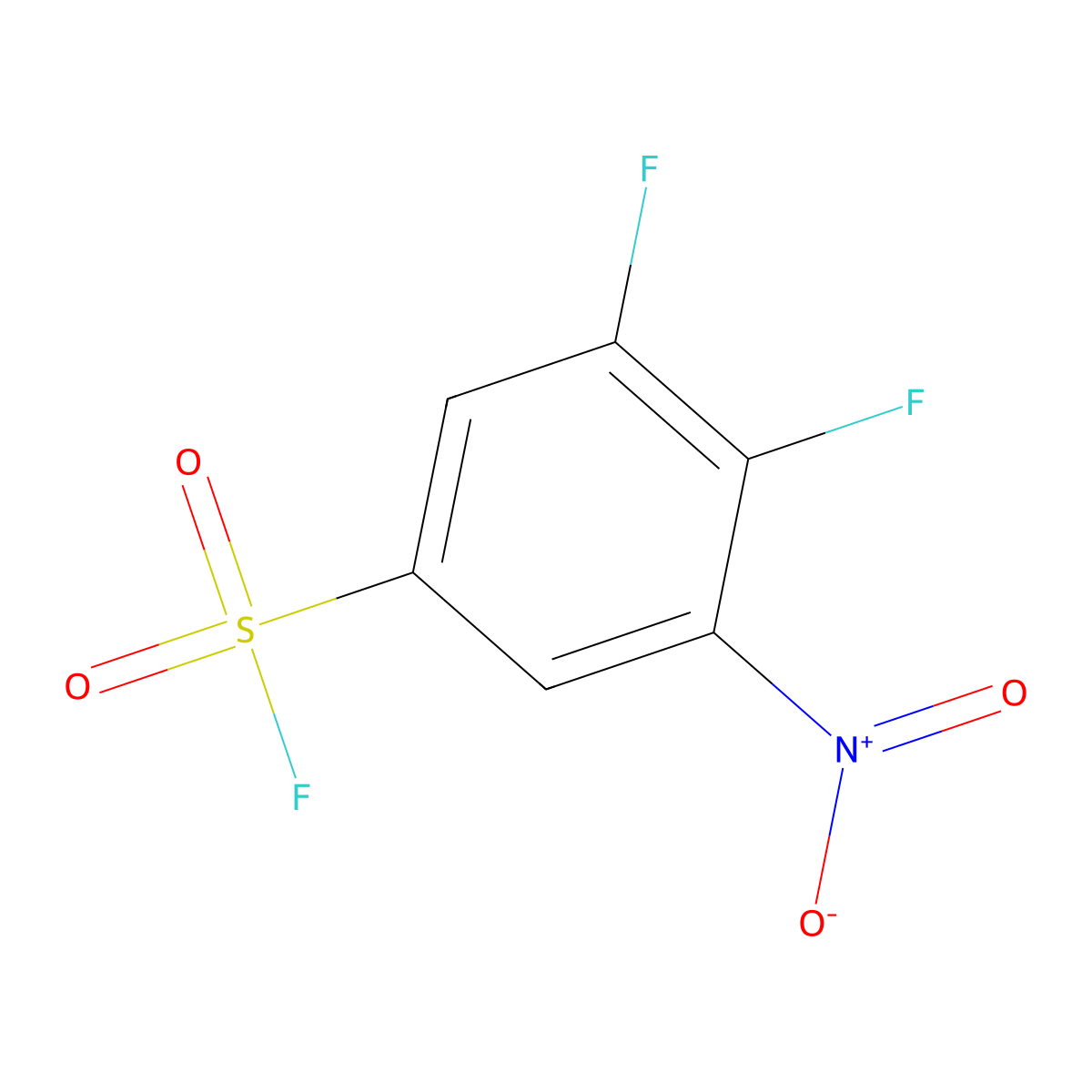 3,4-Difluoro-5-nitrobenzene-1-sulfonyl fluoride molecular structure, CAS 2383969-59-1