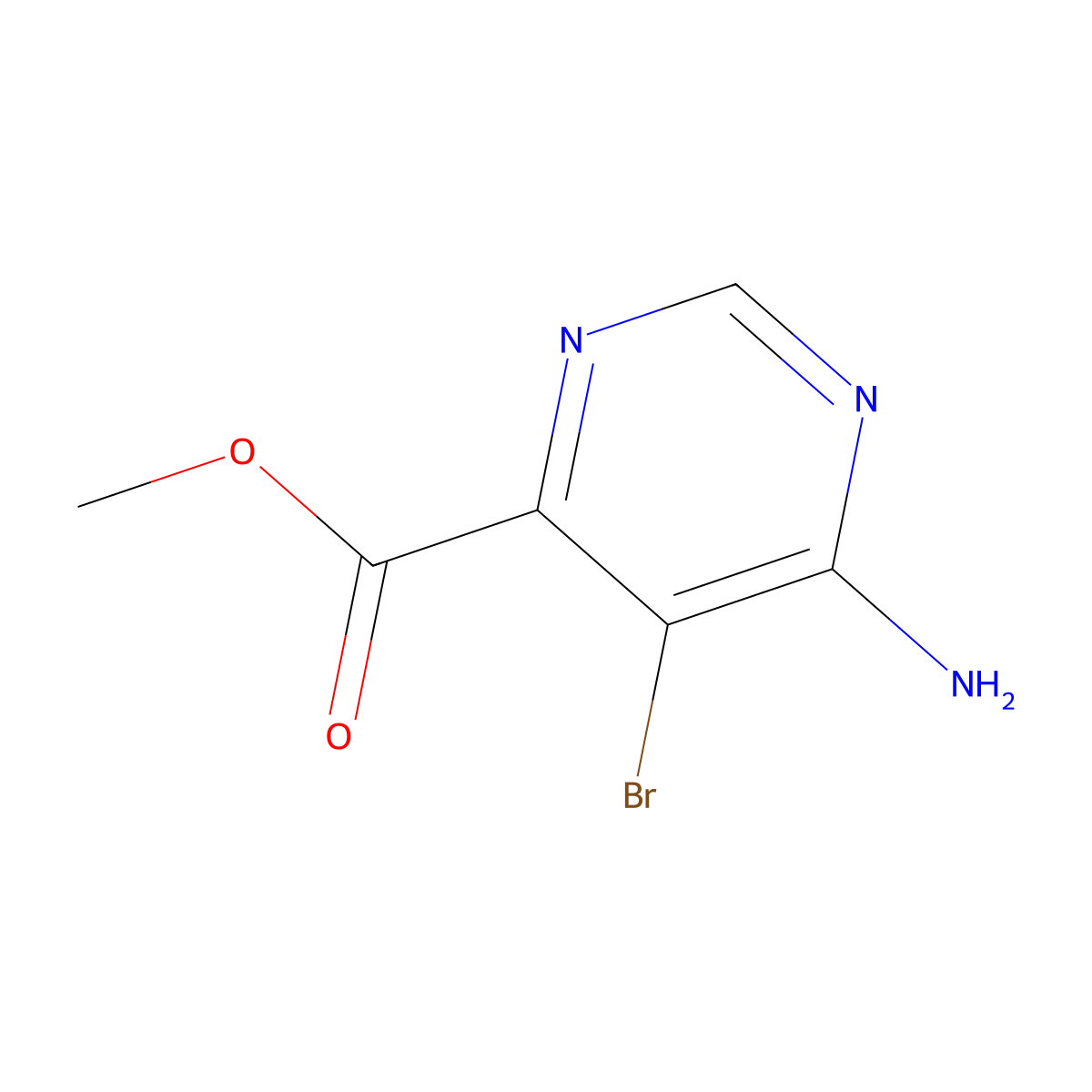 Methyl 6-amino-5-bromopyrimidine-4-carboxylate molecular structure, CAS 2383970-02-1