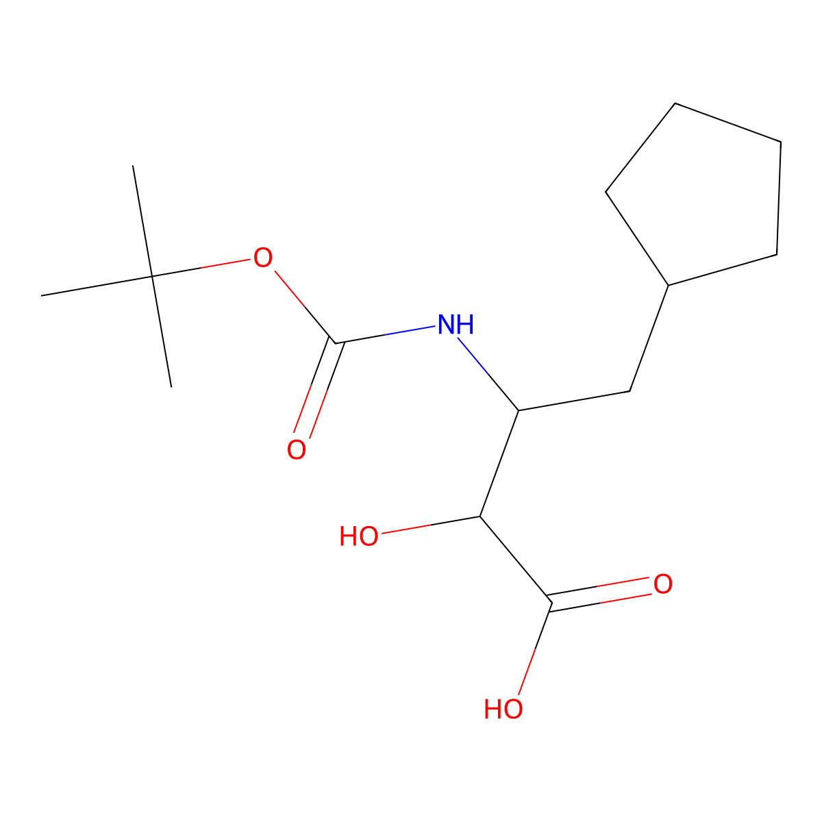 3-{[(Tert-butoxy)carbonyl]amino}-4-cyclopentyl-2-hydroxybutanoic acid molecular structure, CAS 2383974-87-4