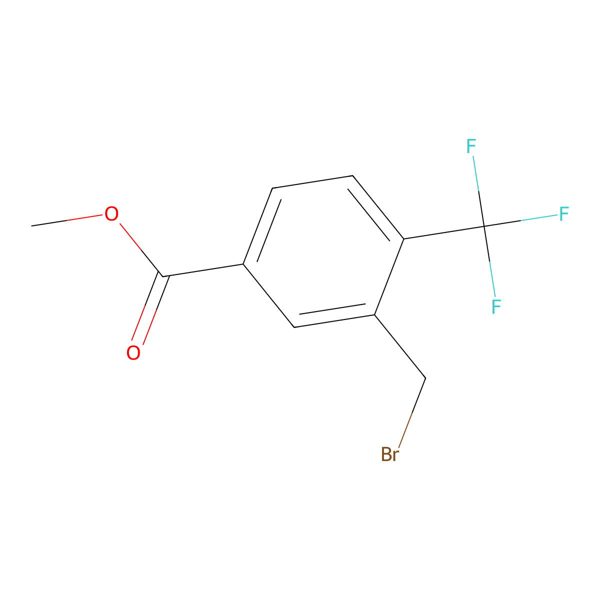 Methyl 3-(bromomethyl)-4-(trifluoromethyl)benzoate molecular structure, CAS 2383976-03-0