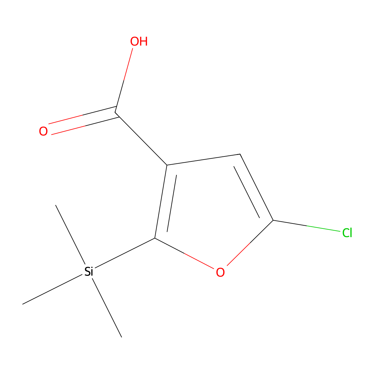 5-Chloro-2-(trimethylsilyl)furan-3-carboxylic acid molecular structure, CAS 2383977-53-3