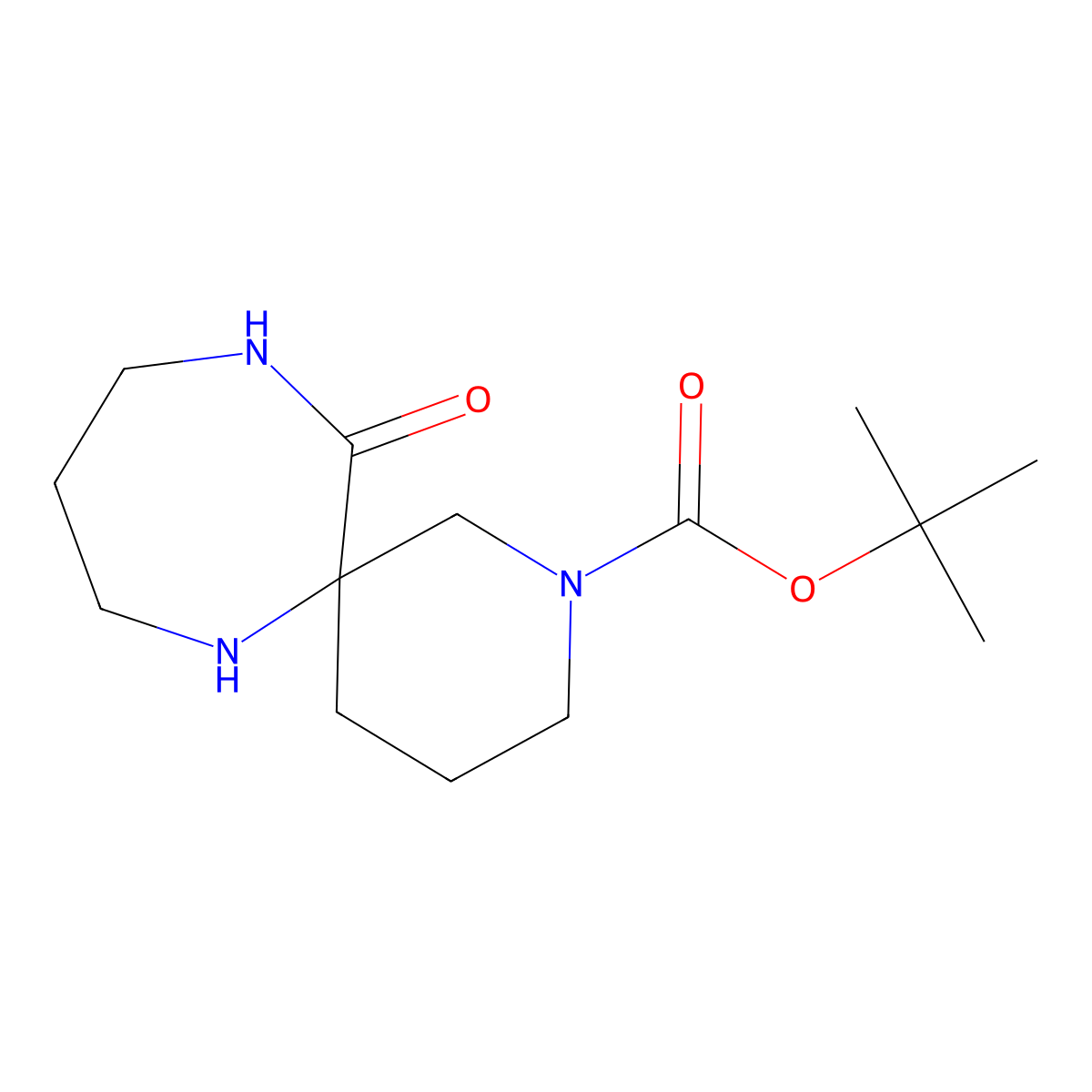 Tert-butyl 12-oxo-2,7,11-triazaspiro[5.6]dodecane-2-carboxylate molecular structure, CAS 2383981-18-6