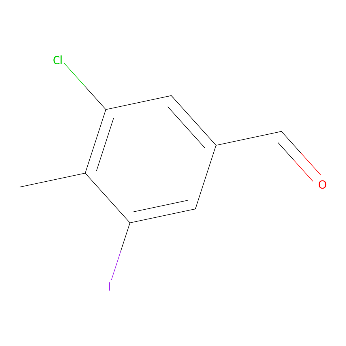 3-Chloro-5-iodo-4-methylbenzaldehyde molecular structure, CAS 2383984-48-1