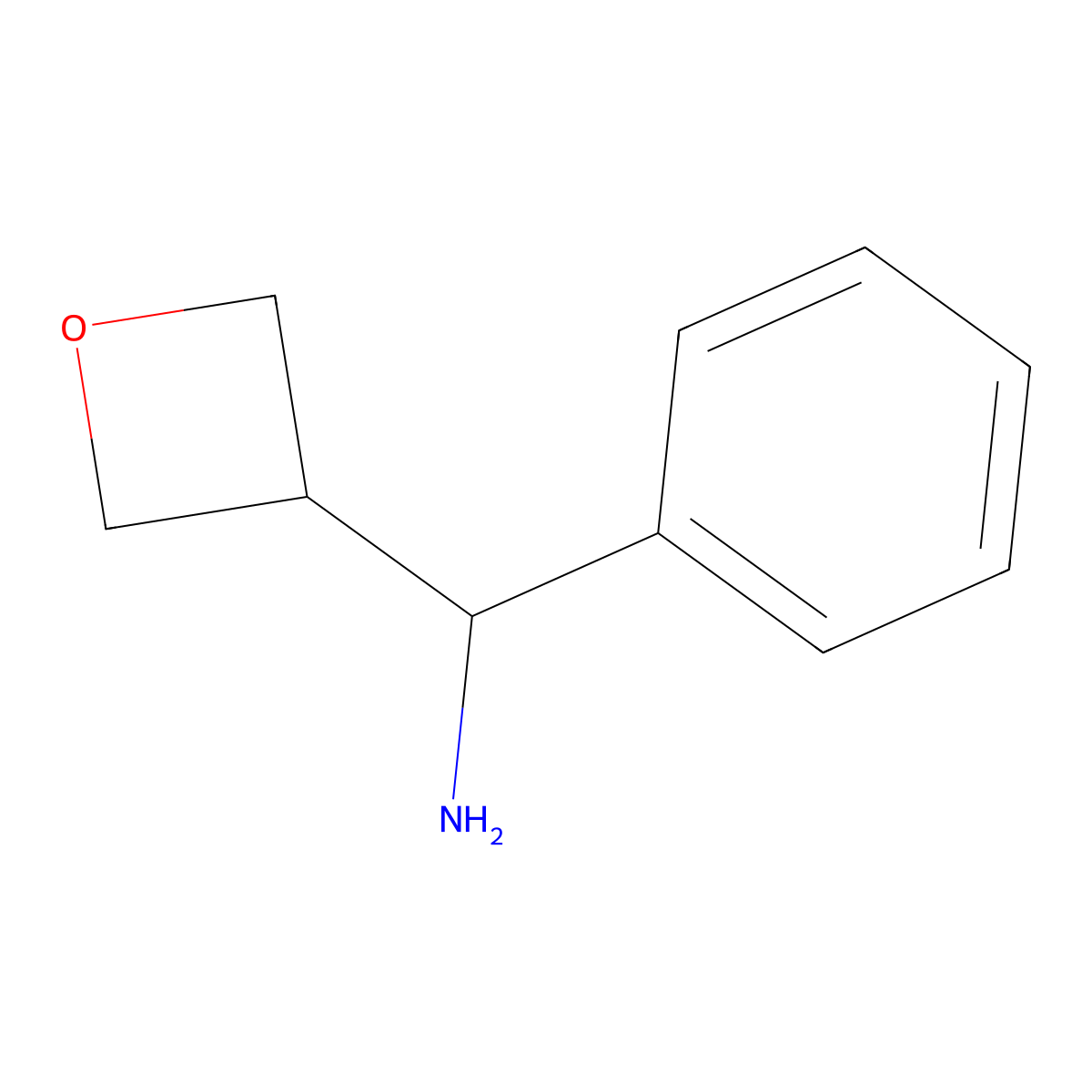 Oxetan-3-yl(phenyl)methanamine molecular structure, CAS 2383987-27-5