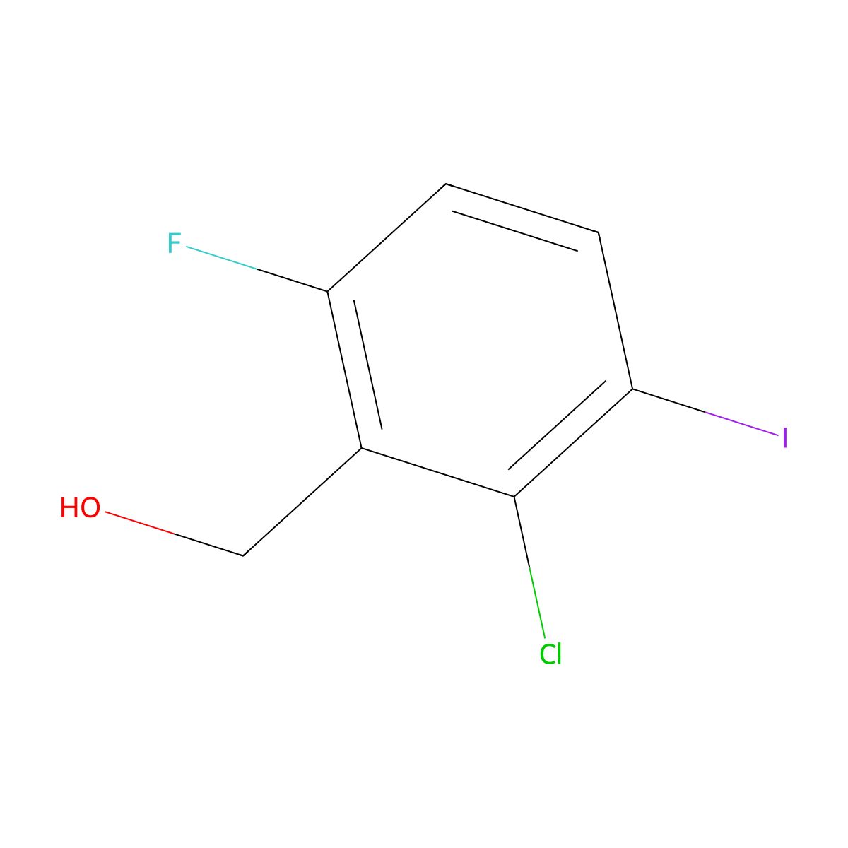 (2-Chloro-6-fluoro-3-iodophenyl)methanol molecular structure, CAS 2383989-29-3