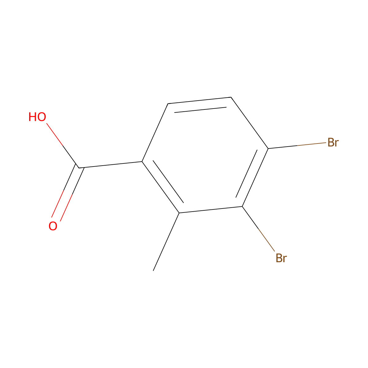 3,4-Dibromo-2-methylbenzoic acid molecular structure, CAS 2383994-37-2
