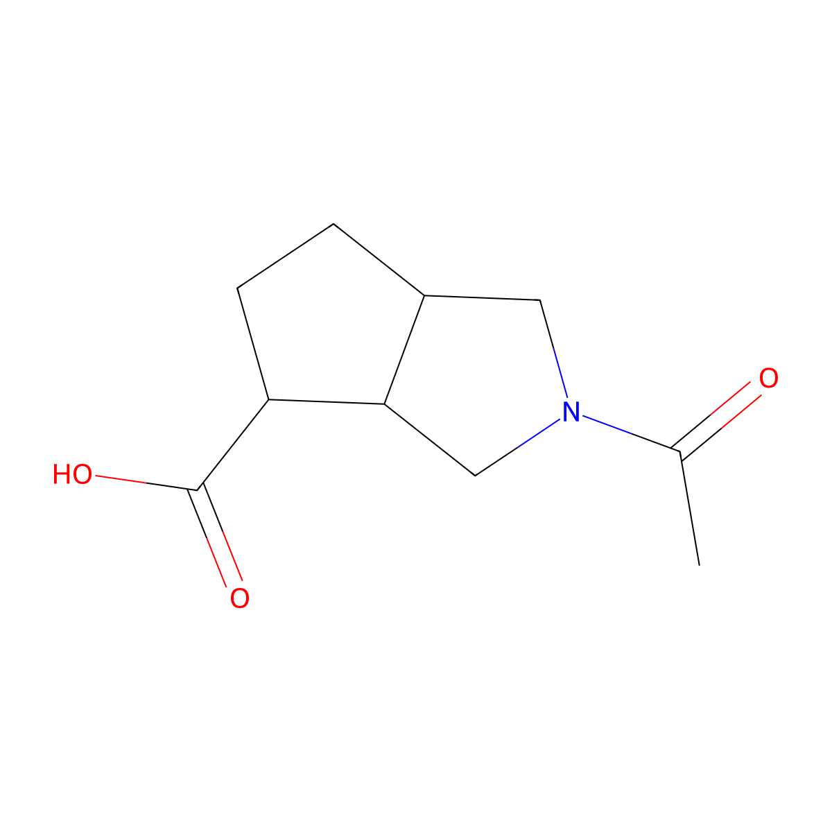 2-Acetyl-octahydrocyclopenta[c]pyrrole-4-carboxylic acid molecular structure, CAS 2384006-23-7