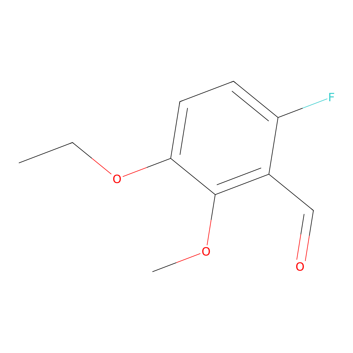3-Ethoxy-6-fluoro-2-methoxybenzaldehyde molecular structure, CAS 2384006-69-1