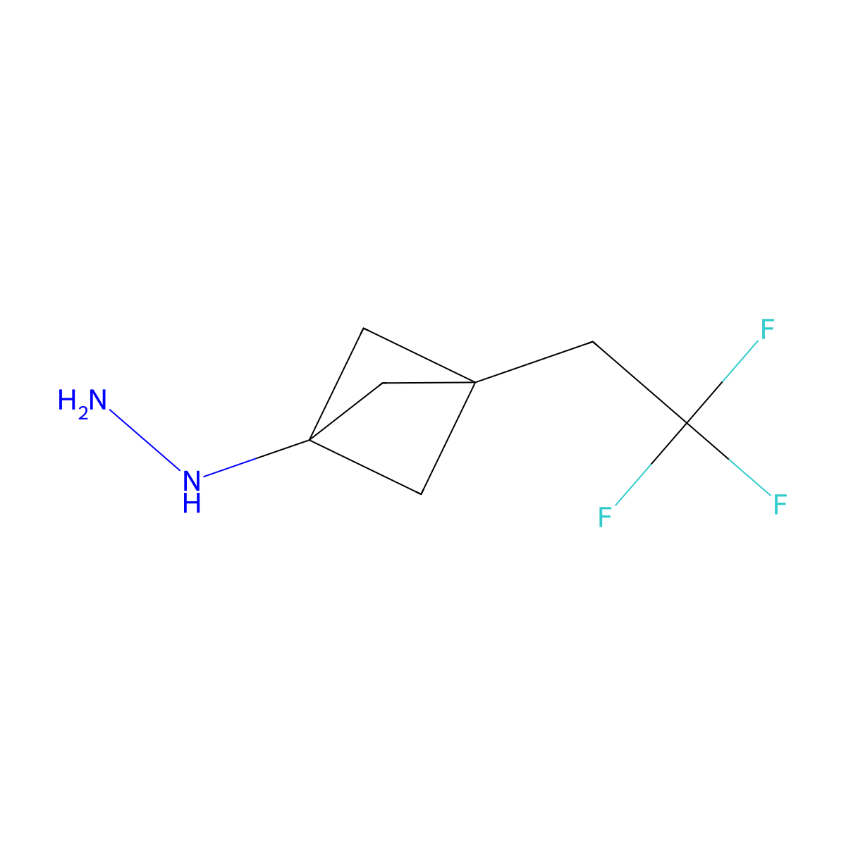 [3-(2,2,2-Trifluoroethyl)-1-bicyclo[1.1.1]pentanyl]hydrazine molecular structure, CAS 2384008-45-9