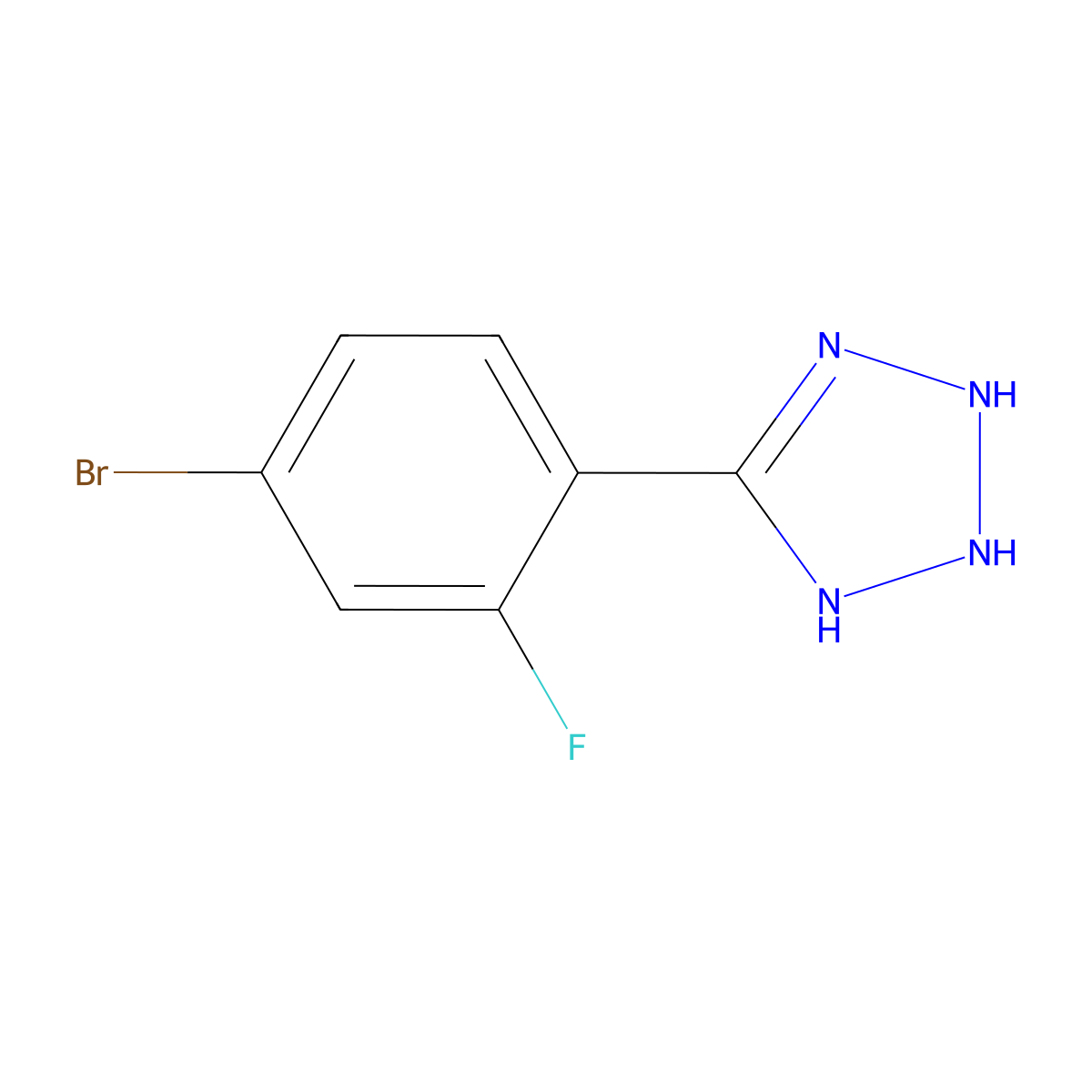 5-(4-bromo-2-fluorophenyl)-2,3-dihydro-1H-tetrazole molecular structure, CAS 2384017-45-0
