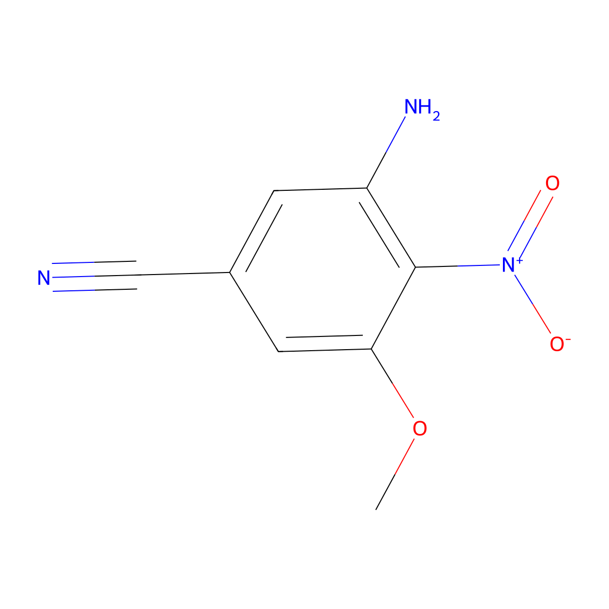 3-Amino-5-methoxy-4-nitrobenzonitrile molecular structure, CAS 2384018-43-1