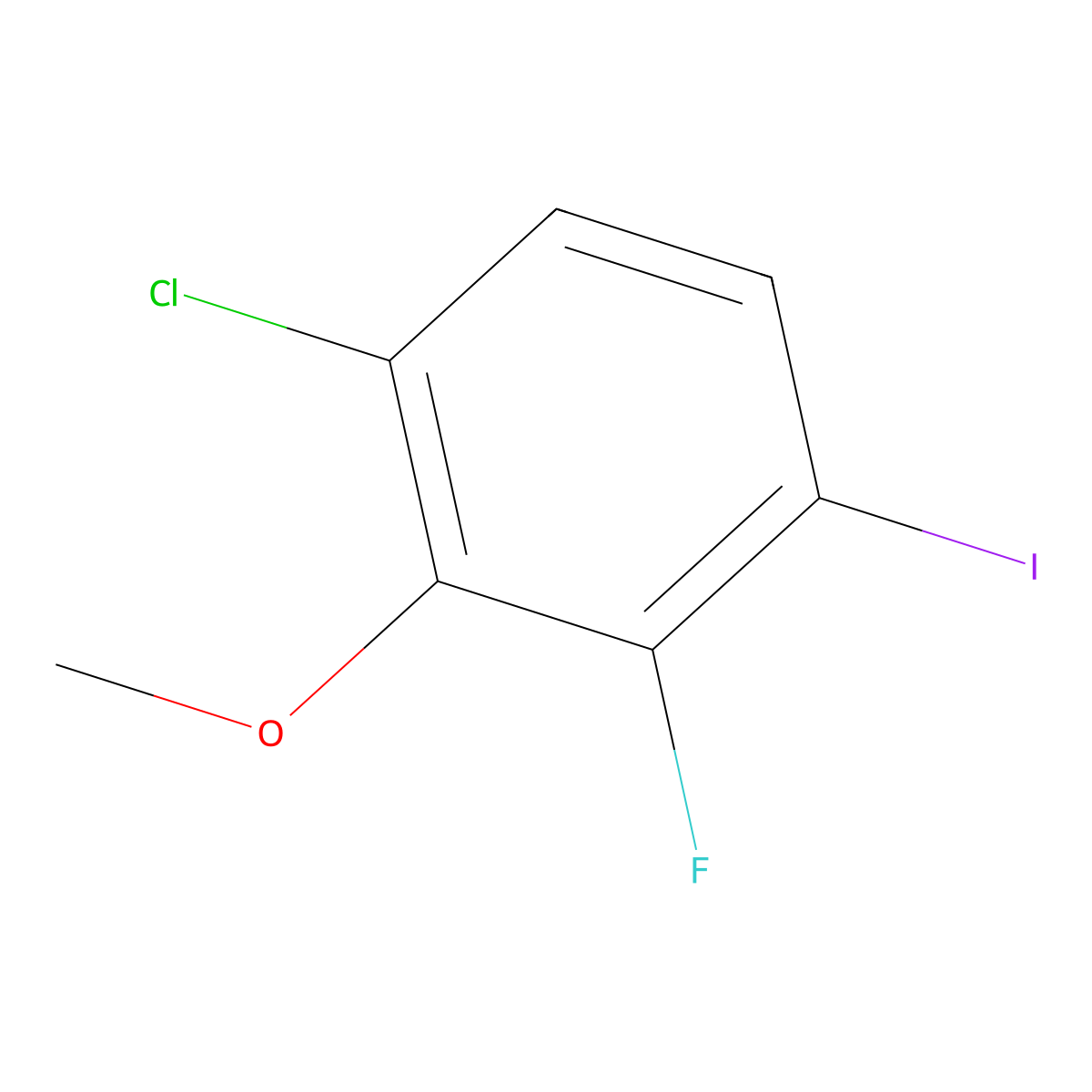 1-Chloro-3-fluoro-4-iodo-2-methoxybenzene molecular structure, CAS 2384019-48-9