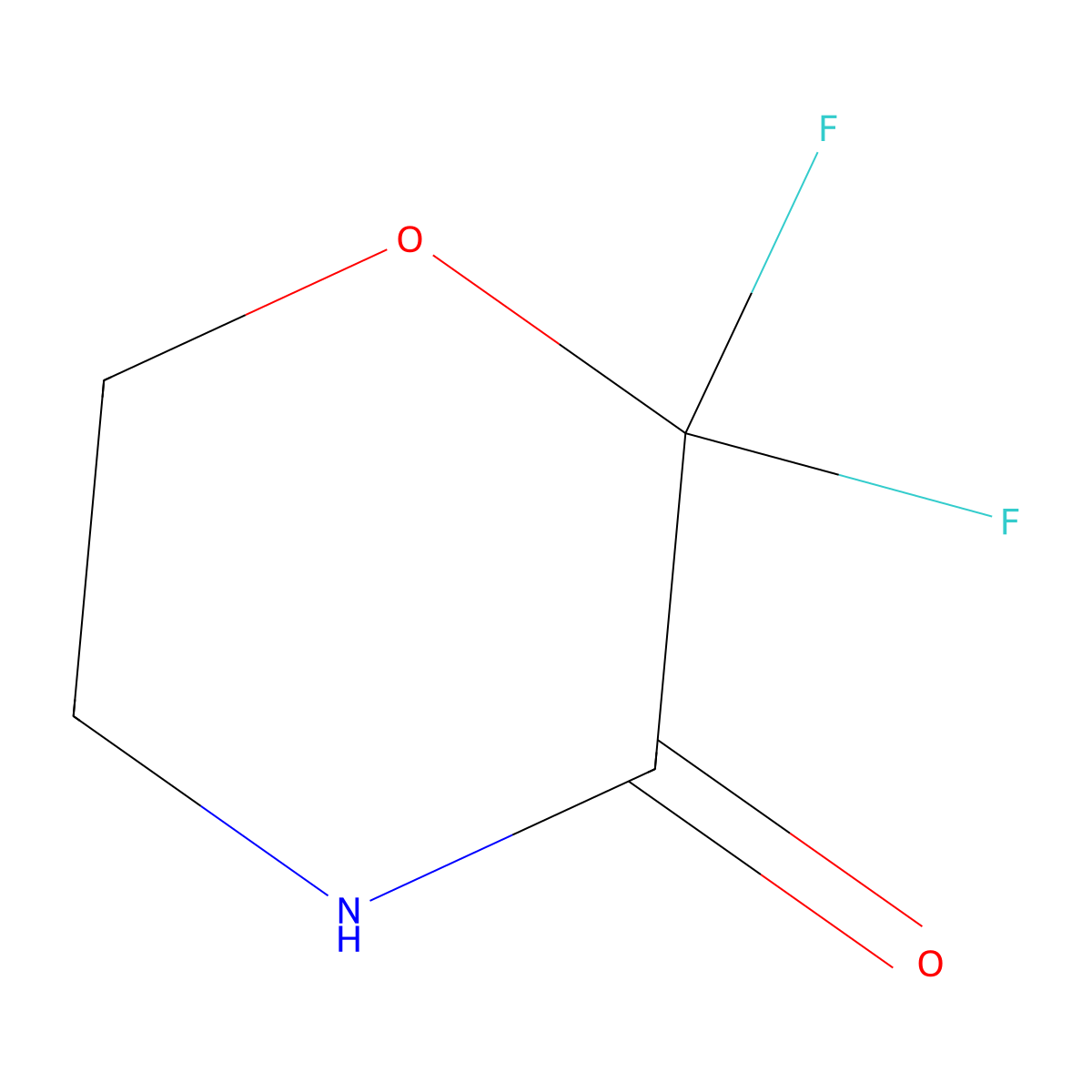 2,2-Difluoromorpholin-3-one molecular structure, CAS 2384019-60-5