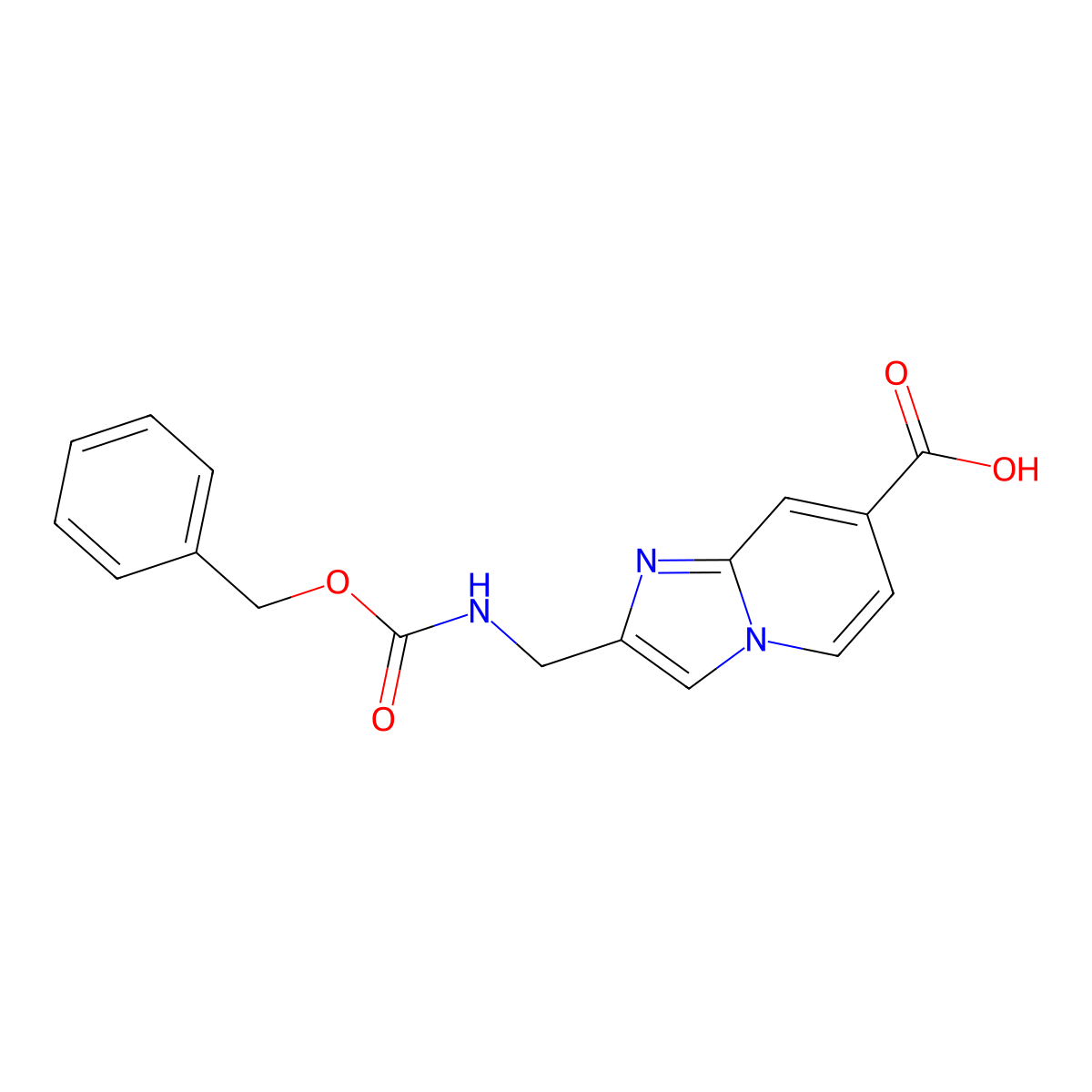 2-({[(Benzyloxy)carbonyl]amino}methyl)imidazo[1,2-a]pyridine-7-carboxylic acid molecular structure, CAS 2384022-37-9