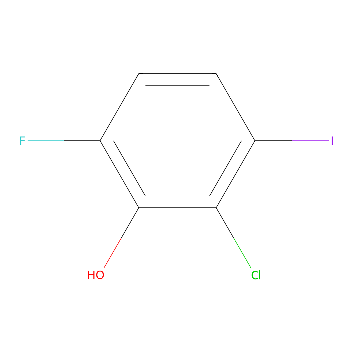 2-Chloro-6-fluoro-3-iodophenol molecular structure, CAS 2384028-33-3