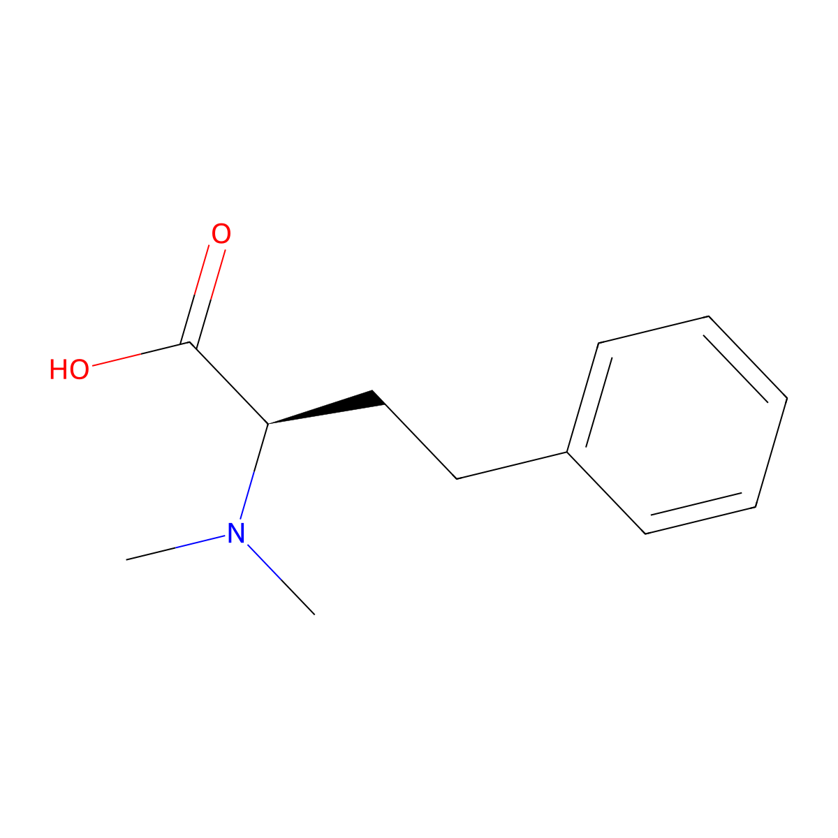 (2R)-2-(dimethylamino)-4-phenylbutanoic acid molecular structure, CAS 2384030-59-3