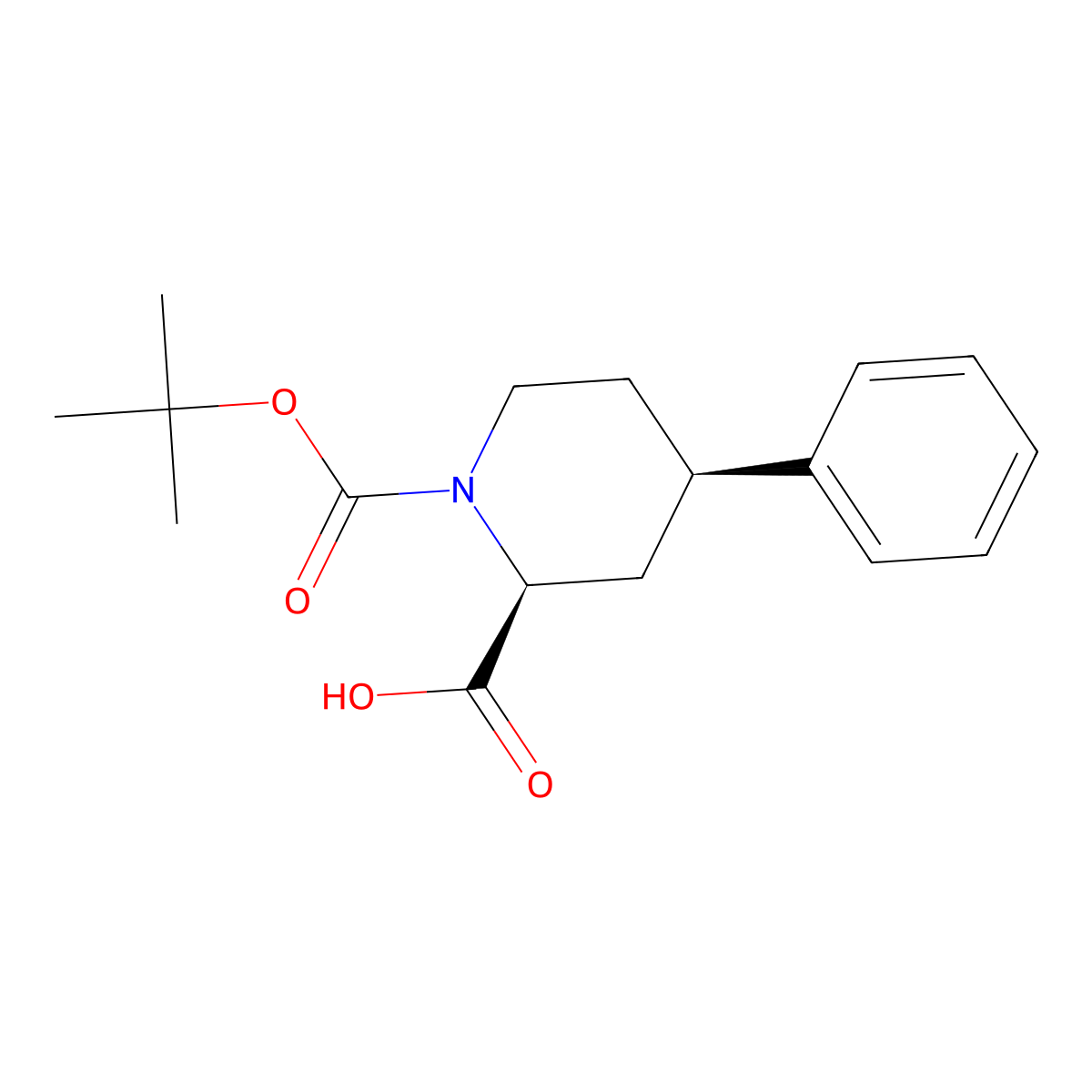 (2S,4R)-1-(tert-butoxycarbonyl)-4-phenylpiperidine-2-carboxylic acid molecular structure, CAS 2384032-43-1