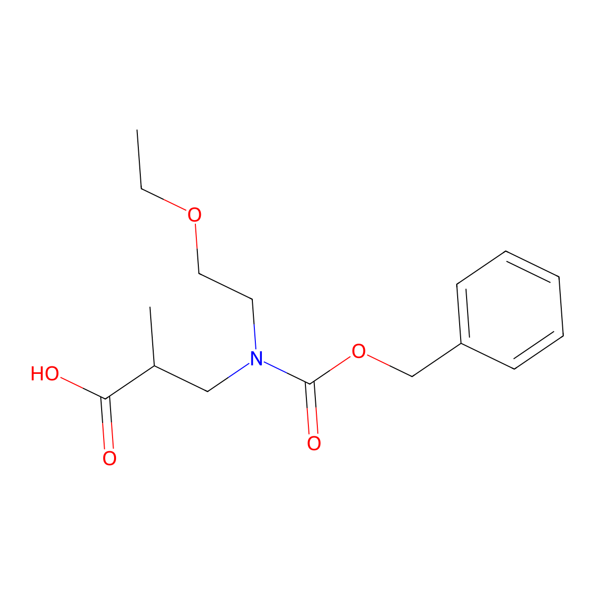 3-{[(Benzyloxy)carbonyl](2-ethoxyethyl)amino}-2-methylpropanoic acid molecular structure, CAS 2384035-09-8