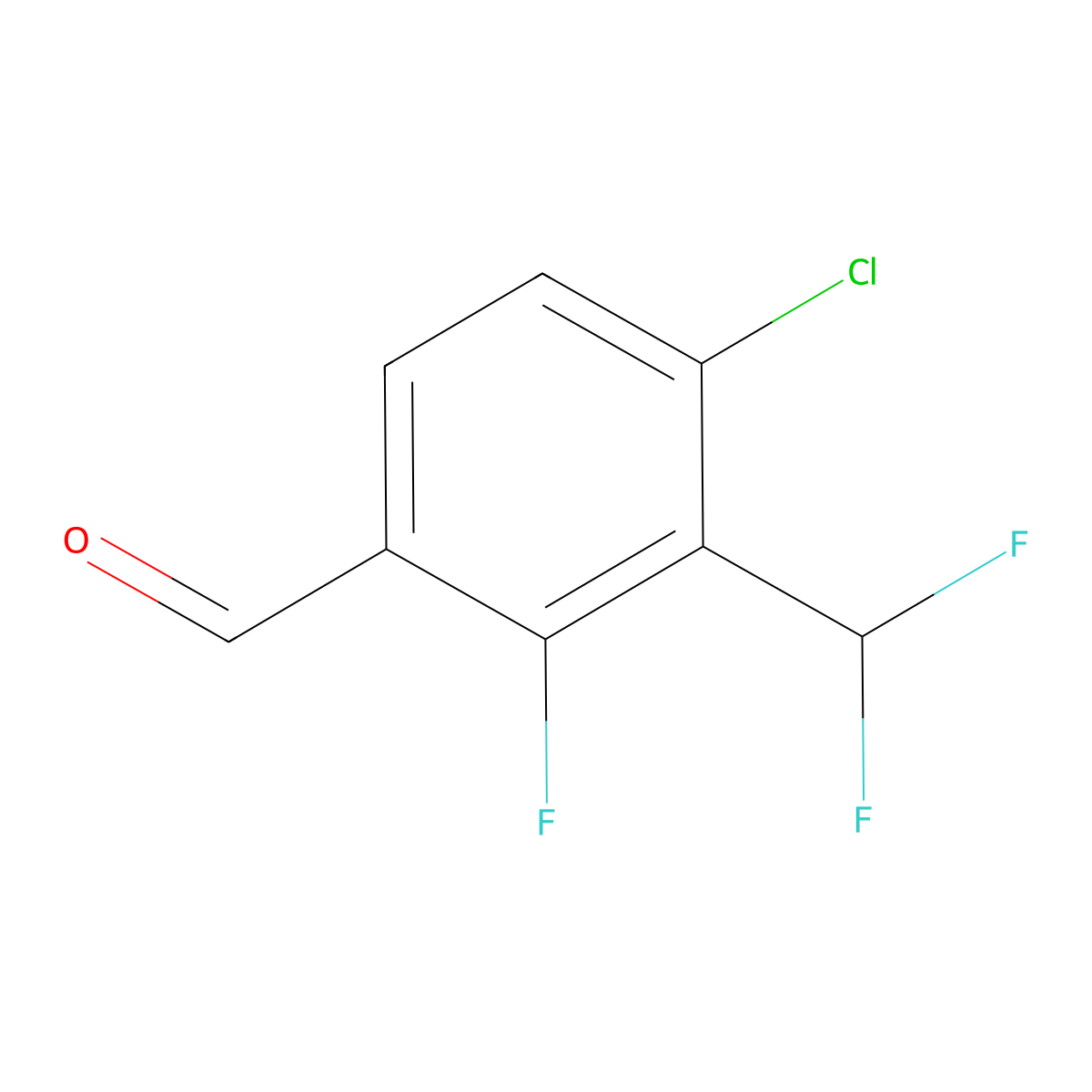 4-Chloro-3-(difluoromethyl)-2-fluorobenzaldehyde molecular structure, CAS 2384035-81-6