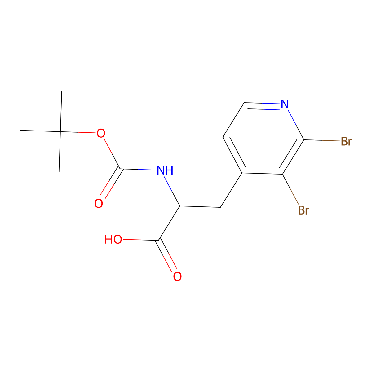 2-{[(Tert-butoxy)carbonyl]amino}-3-(2,3-dibromopyridin-4-yl)propanoic acid molecular structure, CAS 2384037-15-2