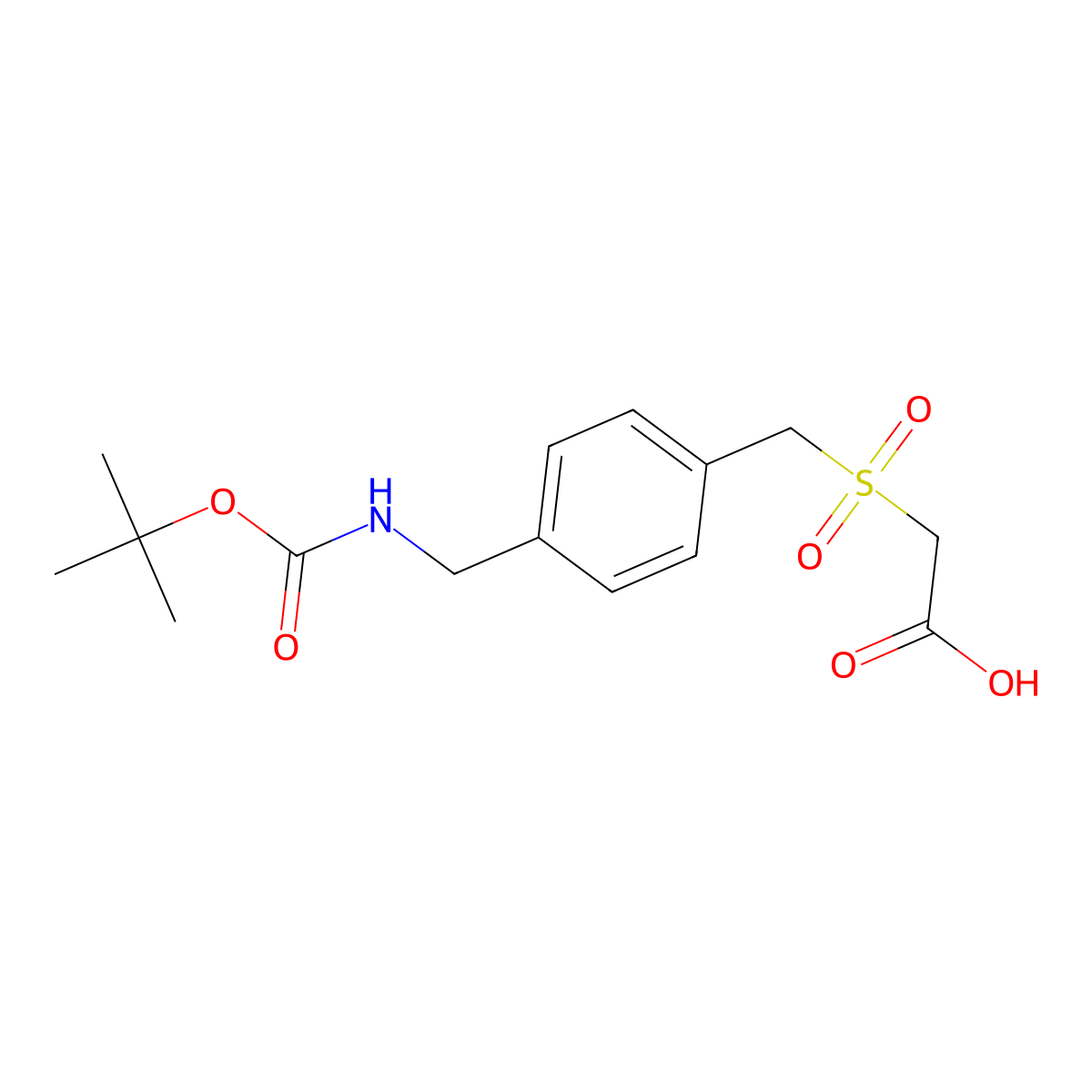 2-{[4-({[(Tert-butoxy)carbonyl]amino}methyl)phenyl]methanesulfonyl}acetic acid molecular structure, CAS 2384038-17-7