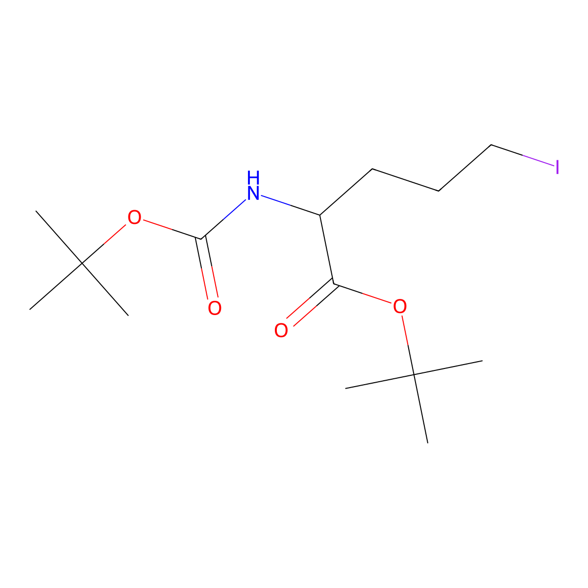 N-Boc-5-iodo-DL-norvaline tert-butyl ester molecular structure, CAS 2384041-61-4