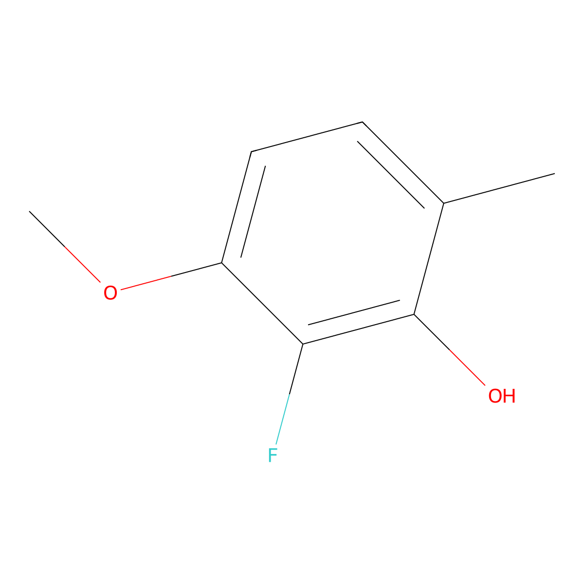 2-Fluoro-3-methoxy-6-methylphenol molecular structure, CAS 2384046-25-5