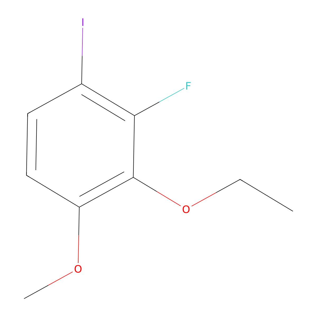 2-Ethoxy-3-fluoro-4-iodo-1-methoxybenzene molecular structure, CAS 2384050-44-4