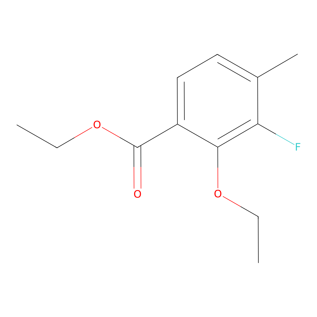 Ethyl 2-ethoxy-3-fluoro-4-methylbenzoate molecular structure, CAS 2384054-15-1