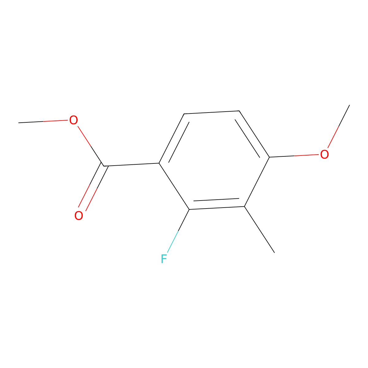 Methyl 2-fluoro-4-methoxy-3-methylbenzoate molecular structure, CAS 2384056-64-6
