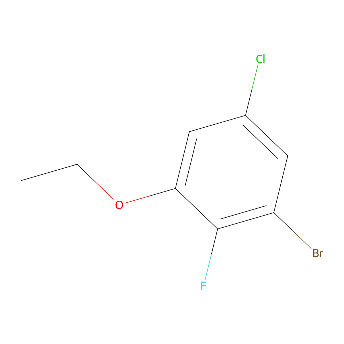 1-Bromo-5-chloro-3-ethoxy-2-fluorobenzene molecular structure, CAS 2384059-89-4