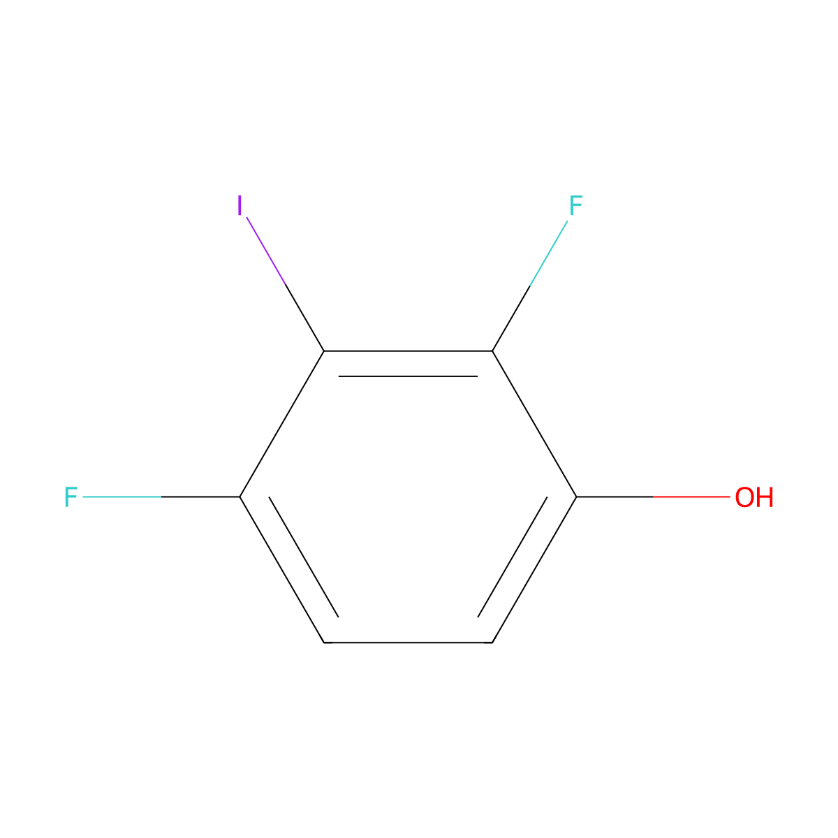 2,4-Difluoro-3-iodophenol molecular structure, CAS 2384067-15-4