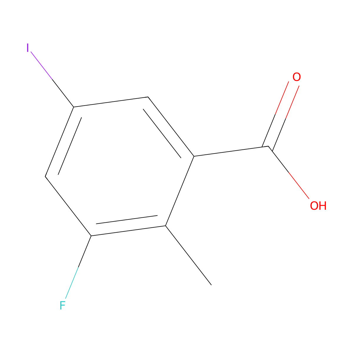 3-Fluoro-5-iodo-2-methylbenzoic acid molecular structure, CAS 2384087-37-8