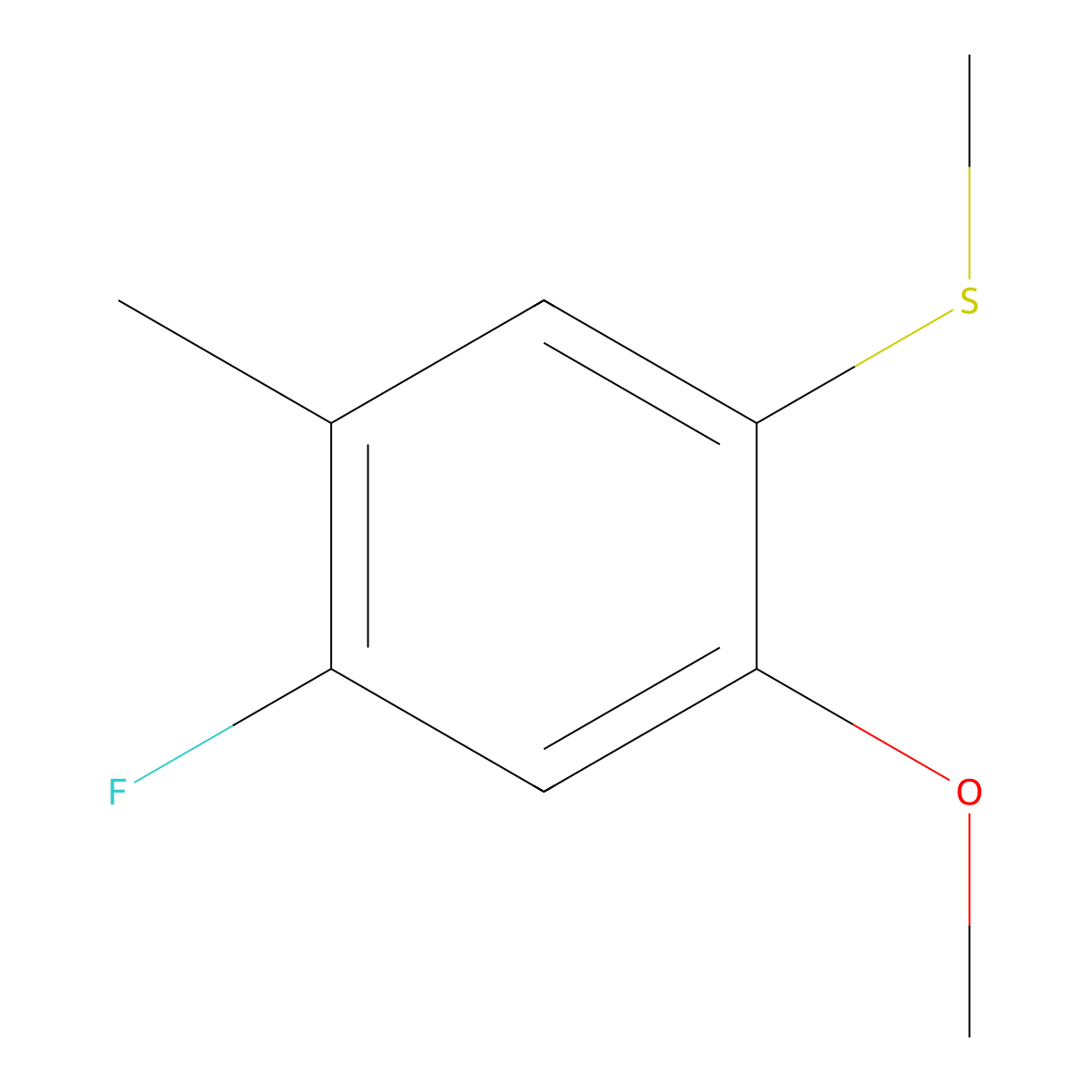 (4-Fluoro-2-methoxy-5-methylphenyl)(methyl)sulfane molecular structure, CAS 2384090-10-0